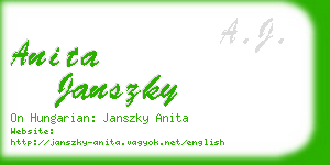 anita janszky business card